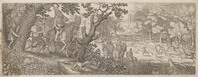 TvB G 2717
<br/>
Konijnenjacht (no. 9. uit een serie van 10 jachtvoorstellingen)
<br/>
<em>Serwouters, Pieter (1586-1657)</em>